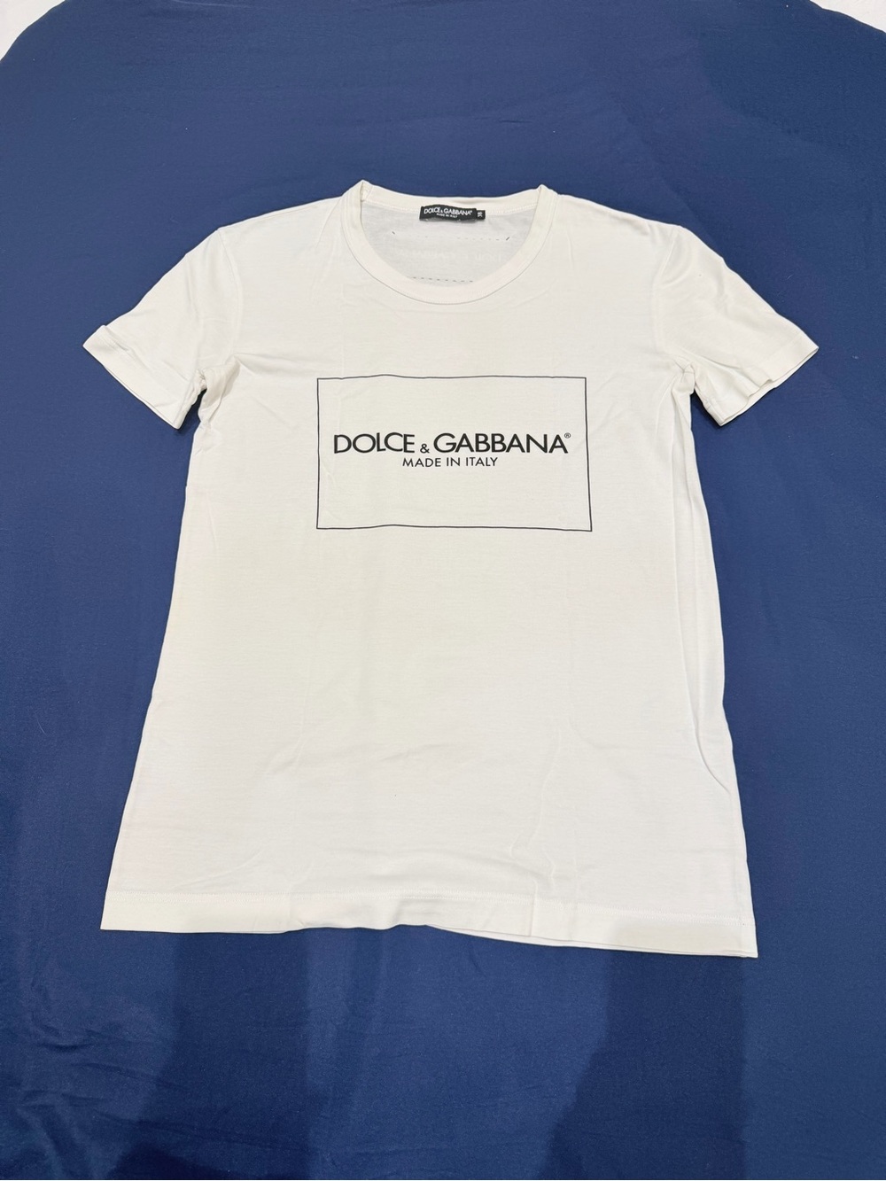 Dolce & Gabbana White Logo Crew Neck Tee